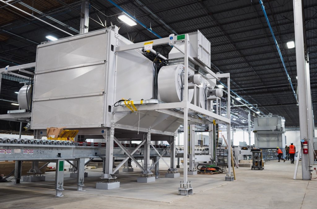HVAC production equipment inside Stone Engineering's Texas facility
